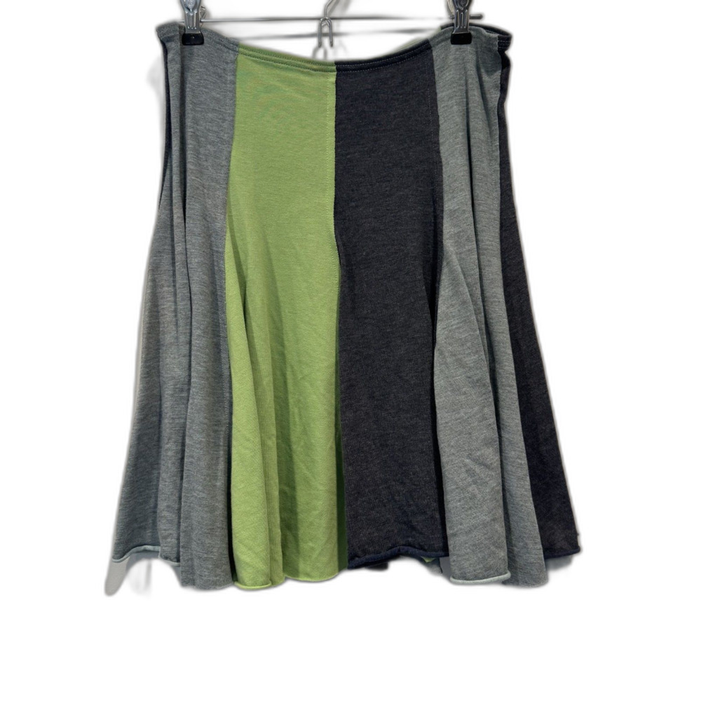 VTG Free People Skirt Colorblock Y2K 90s Green Blue Patchwork Boho Womens Small